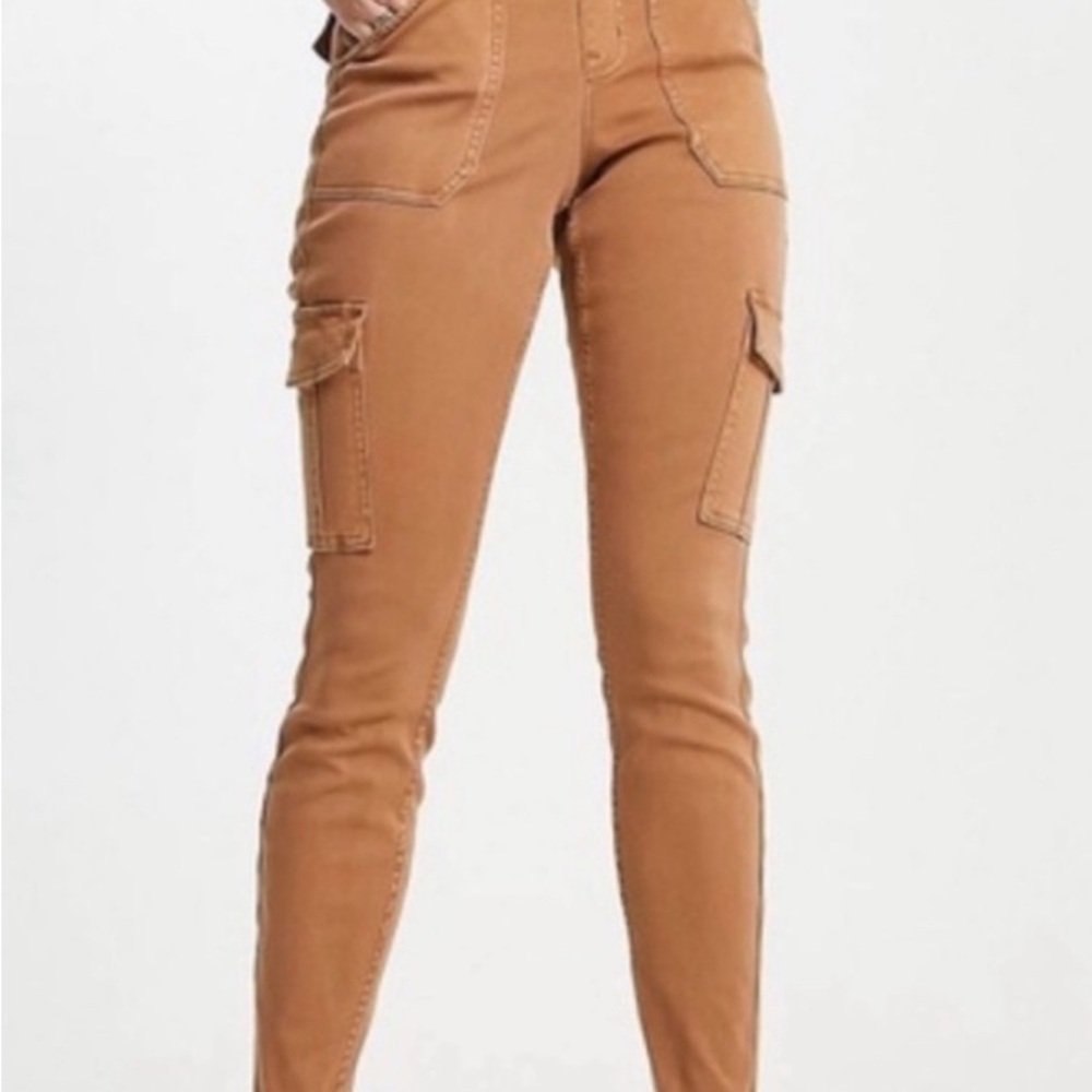 SPANX Stretch Twill Cargo Women’s Ankle Tan Cargo Skinny Pants Honey Glow